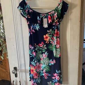 NWT Tommy Bahama Floral Off-Shoulder Dress